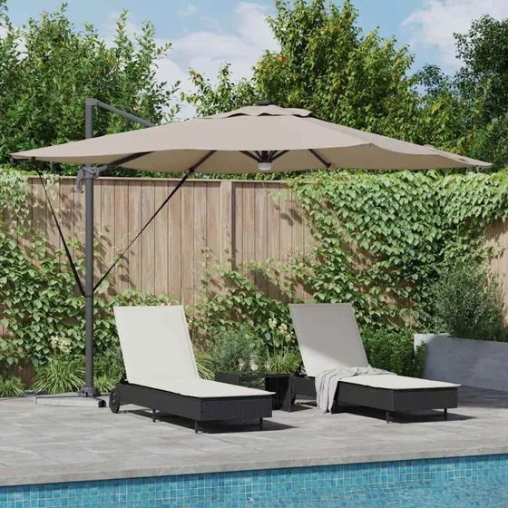 vidaXL Roma Parasol Gråbrun 286x285 cm Aluminium & Polyester