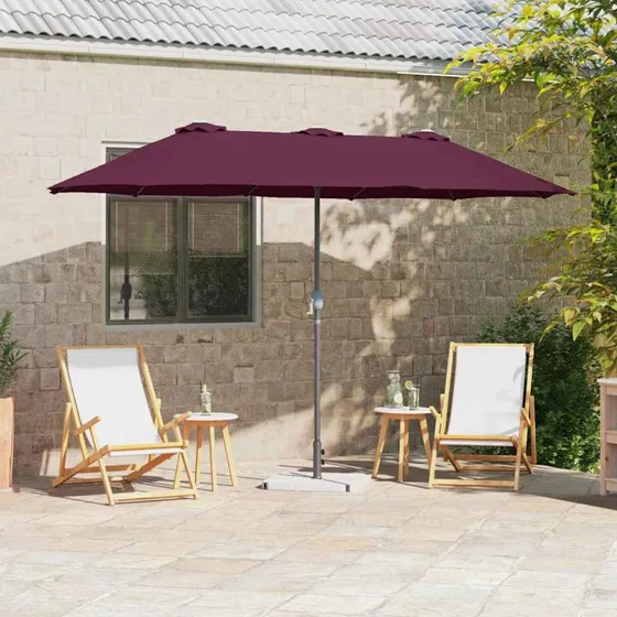 vidaXL Havesol Bordeaux Rød 370 x 197 x 239 cm, Polyester & Aluminium