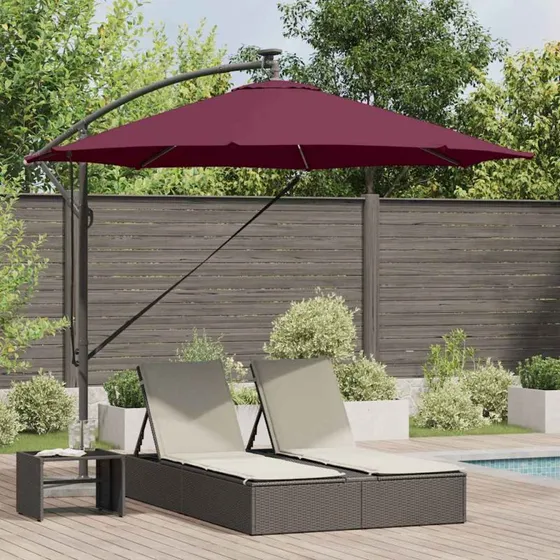 vidaXL Parasol Bordeaux Rød 294x294x248 cm