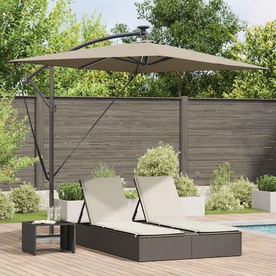 vidaXL Gråbrun Cantilever Banana Parasol 294 x 200 x 270 cm