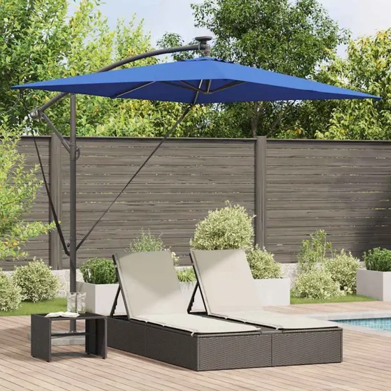 vidaXL Azurblå Kantilever Bananparasol 294 x 200 x 270 cm