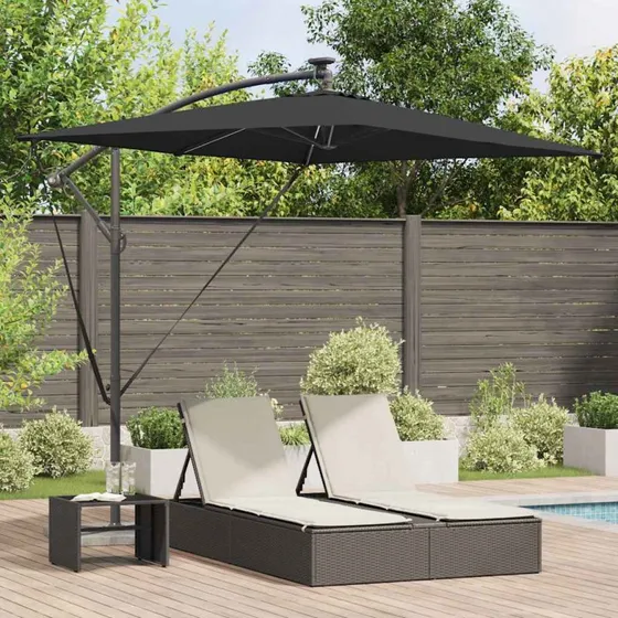 vidaXL Cantilever Banana Parasol Sort 294 x 200 x 270 cm
