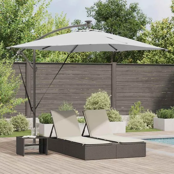 vidaXL Parasol Sandfarvet 249x249x250 cm, Aluminium & Polyester