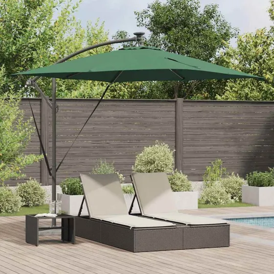 vidaXL Grøn Kantilever Bananparasol 249x249x250 cm