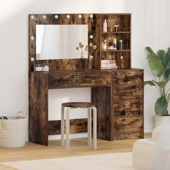 vidaXL Klædeskab med skuffe Brun 78.5 x 41 x 135 cm Konstrueret træ