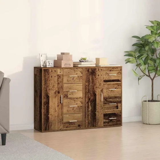 vidaXL Sideboard 2 stk, Gammelt Træ, 60 x 31 x 84 cm, Konstrueret Træ