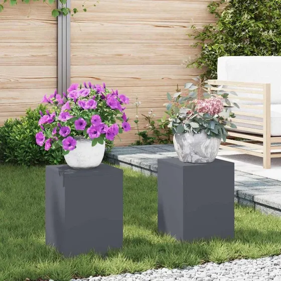 vidaXL Planteholder 2 stk Antracit 24 x 24 x 35 cm Stål