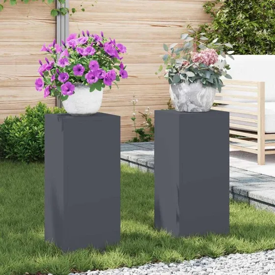 vidaXL Planteholder 2 stk Antracit 24 x 24 x 55 cm Stål
