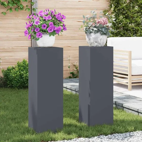 vidaXL Planteholder 2 stk Antracit 24 x 24 x 75 cm Stål