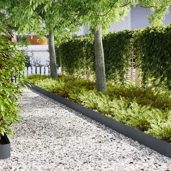 vidaXL Plænekant 30 stk Antracit 100 x 0.05 x 20 cm Stål