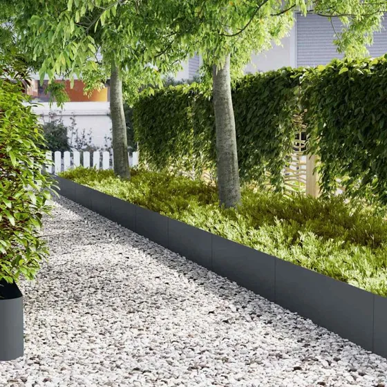 vidaXL Plænekant 10 stk Antracit 100 x 0,05 x 30 cm Stål