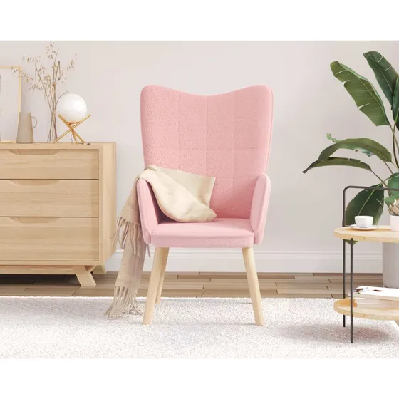 vidaXL Lænestol Lyserød 62 x 67 x 95,5 cm Sherpa-stof