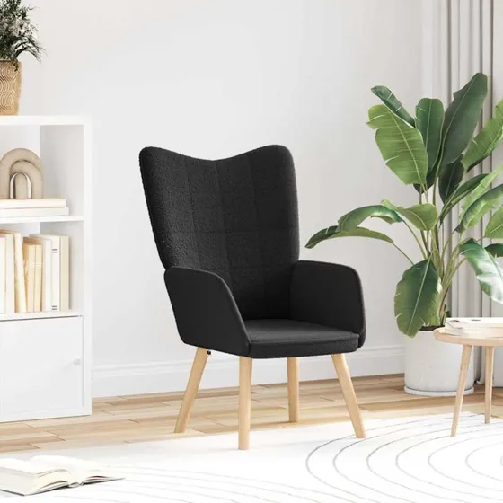 vidaXL Lænestol Sort 62 x 67 x 95,5 cm med Sherpa-stof