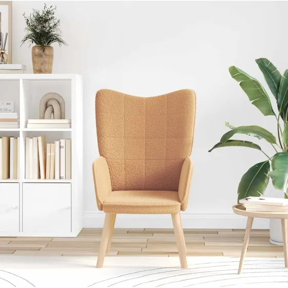 vidaXL Lænestol Beige 62 x 67 x 95,5 cm Sherpa-stof