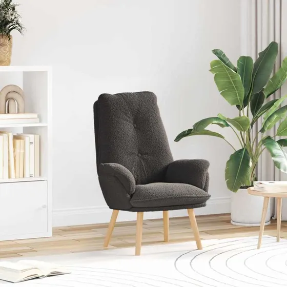 vidaXL lænestol mørkegrå 69 x 74 x 93 cm med Sherpa-stof