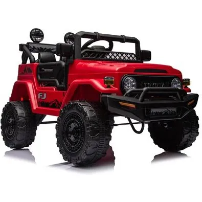 Toyota FJ Cruiser rød 4x12V – gummihjul & lædersæde