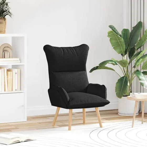 vidaXL Lænestol Sort 69 x 74 x 93 cm Stof & Krydsfiner