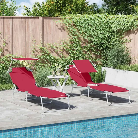 vidaXL Solstol 2-person Rød 58 x 188 x 77 cm