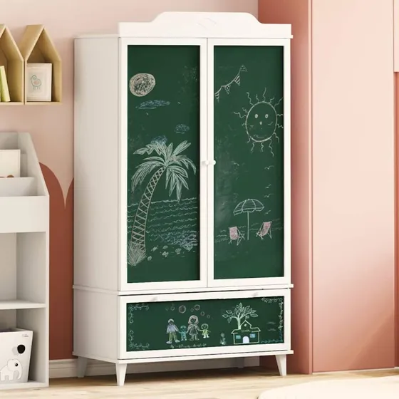 vidaXL Tavle Garderobe ROROS Hvid 90x45x165 cm Konstrueret Træ