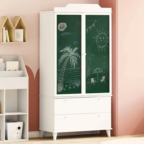 vidaXL Tavle Garderobe ROROS Hvid 90x45x180 cm