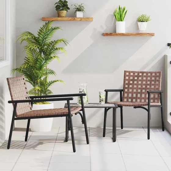 vidaXL Have Stol 2 stk Brun 78 x 55,5 x 75,5 cm polyrattan