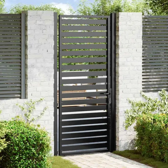 vidaXL Låsbar Havelåge 100x200 cm Aluminium Sort