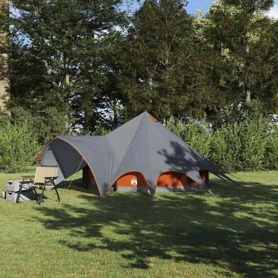 vidaXL Teepee Telt 3-Person Grå og Orange 600 x 600 x 347 cm