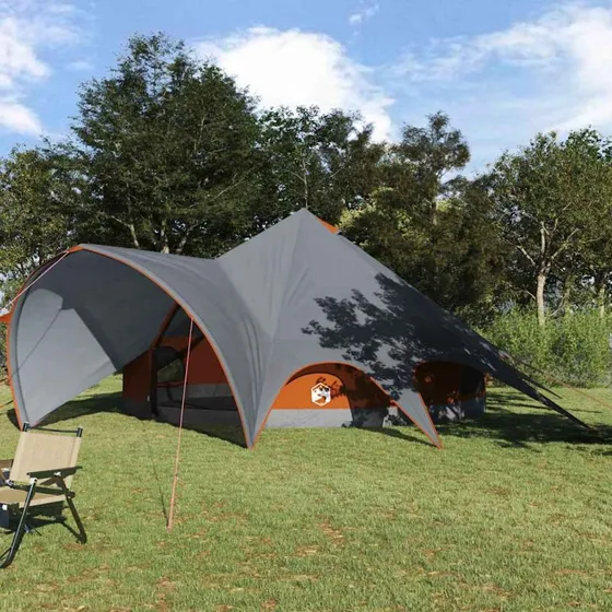 vidaXL Teepee Telt 7-Personer Grå/Orange 600x600x347 cm