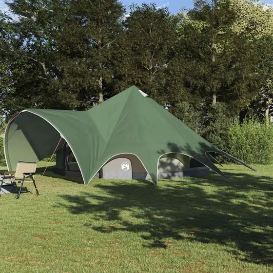 vidaXL Teepee Telt 9-Personer Grøn/Grå 502x502x297 cm