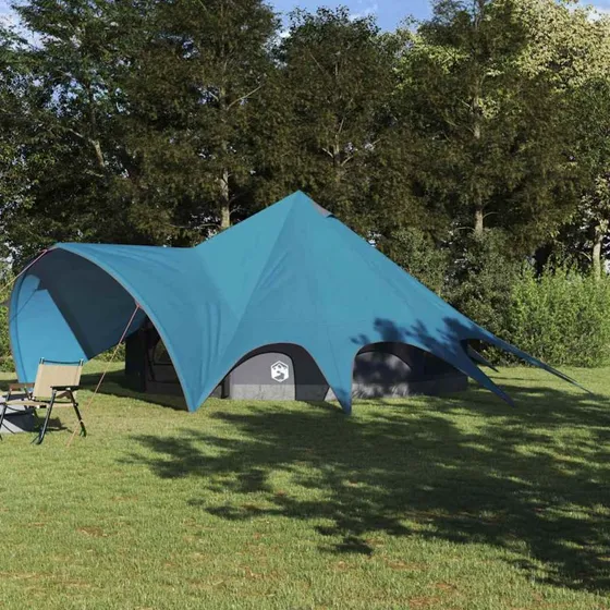 vidaXL Teepee Telt 9-Personer 502 x 502 x 297 cm Blå og Grå