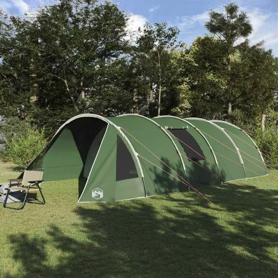 vidaXL Tunneltelt 6-Personer Grønt/Hvid 890x470x220 cm