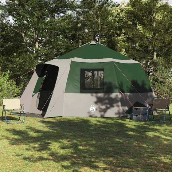 vidaXL Cabin tent 500x500x294 cm Grøn/Grå til 12 personer