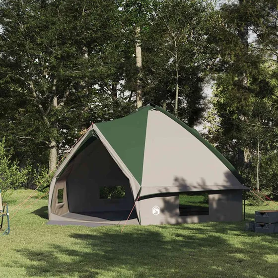 vidaXL Teepee Telt 10-Personer Grøn/Hvid 567 x 470 x 242 cm
