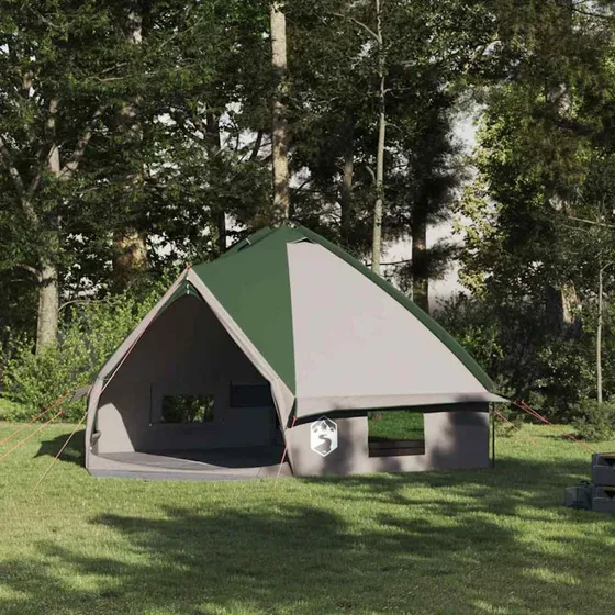 vidaXL Teepee Telt 8-Personer Grønt/Hvid 490 x 410 x 210 cm