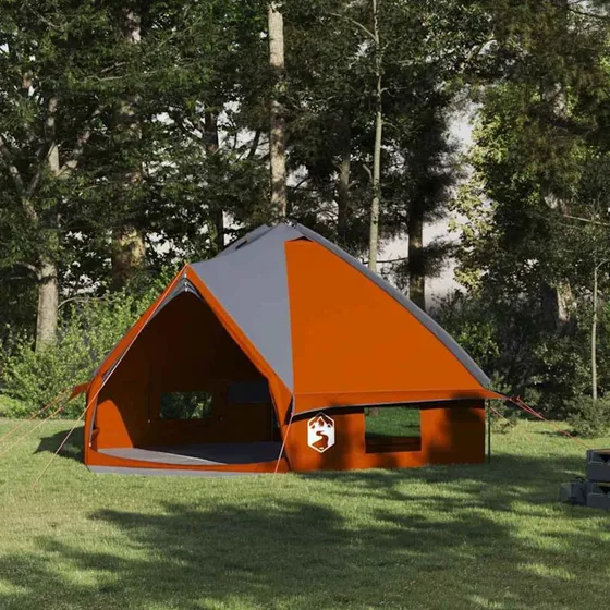 vidaXL Teepee Telt 8-Personer Grå/Orange 490 x 410 x 210 cm