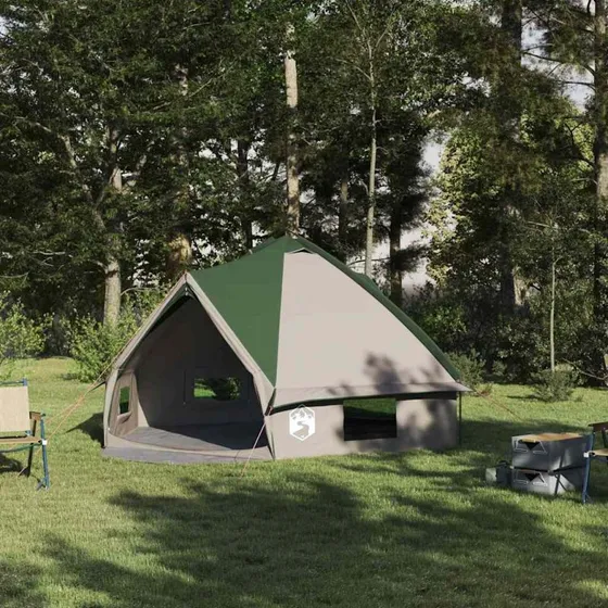 vidaXL Teepee Telt 6 Pers. Grønt/Hvid 431x366x185 cm