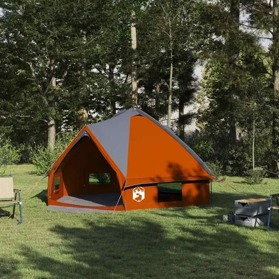 vidaXL Teepee Telt 6 Pers. Grå-Orange 431x366x185 cm