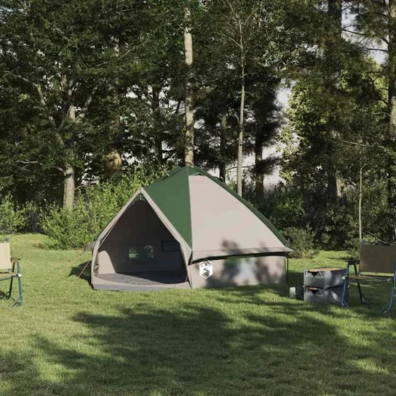vidaXL Teepee Telt 4-Person Grøn/Grå 388 x 320 x 169 cm