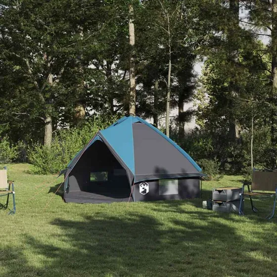 vidaXL Teepee Telt 4-Person Blå og Grå 388 x 320 x 169 cm