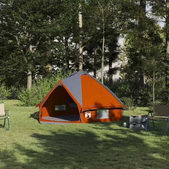 vidaXL Teepee Telt 4-Person Grå og Orange 388 x 320 x 169 cm