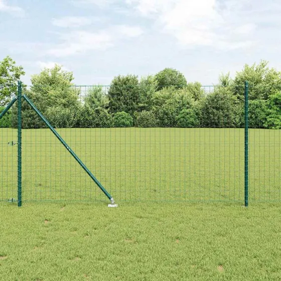 vidaXL Hegnspæl 7 stk Grøn 32 mm 160 cm Galvaniseret Stål