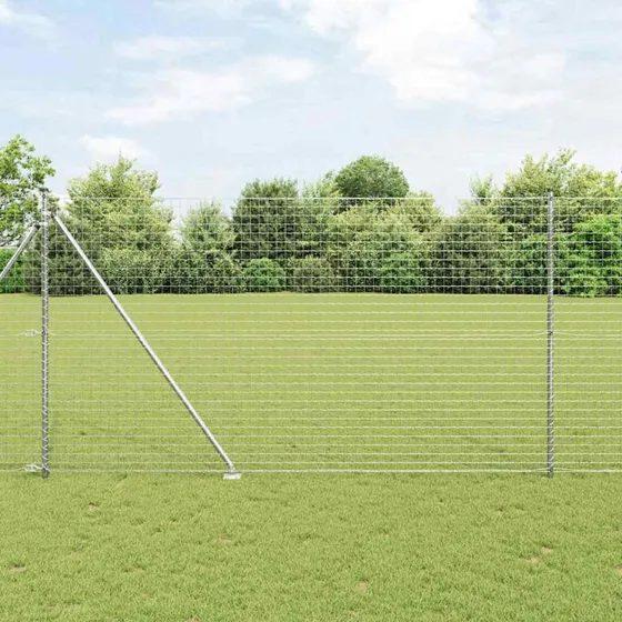 vidaXL Hegnspæl 7 stk Sølv 32 mm 180 cm Galvaniseret Stål
