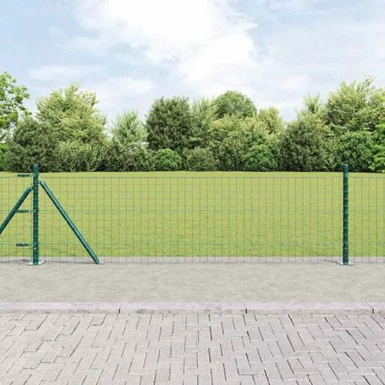 vidaXL Hegnspæl 7 stk Grøn 32 mm Ø 70 cm Galvaniseret Stål