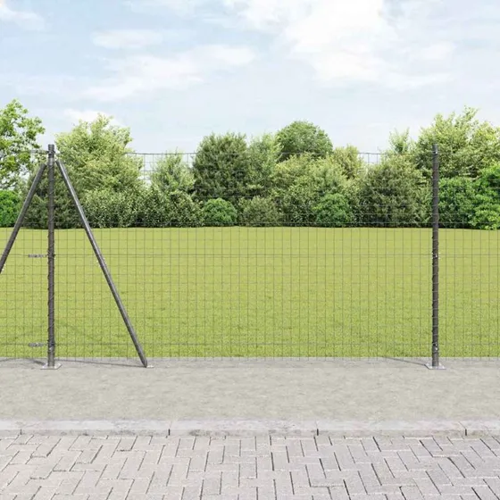 vidaXL Hegnspæl 7 stk Grå 32 mm Ø 150 cm Galvaniseret Stål