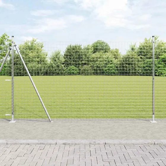 vidaXL Hegnspæl 7 stk Sølv 32 mm Ø 160 cm
