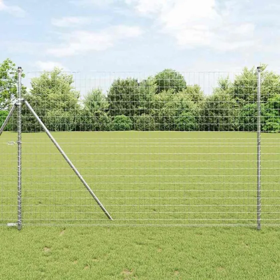 vidaXL Euro Hejn 1,5 x 10 m Sølv PVC-belagt jern