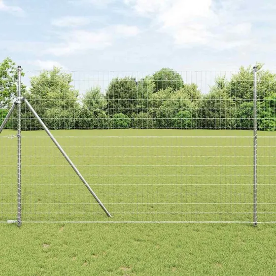 vidaXL Euro Hejn 1,5 x 10 m Sølv PVC-belagt jern