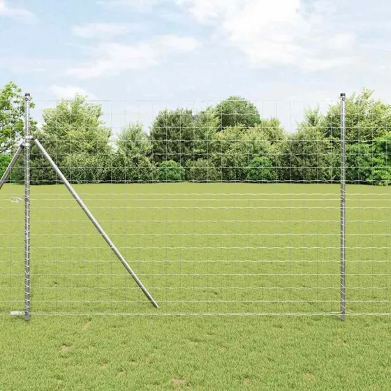 vidaXL Euro Hejn 1,6 x 10 m Sølv PVC-belagt jern