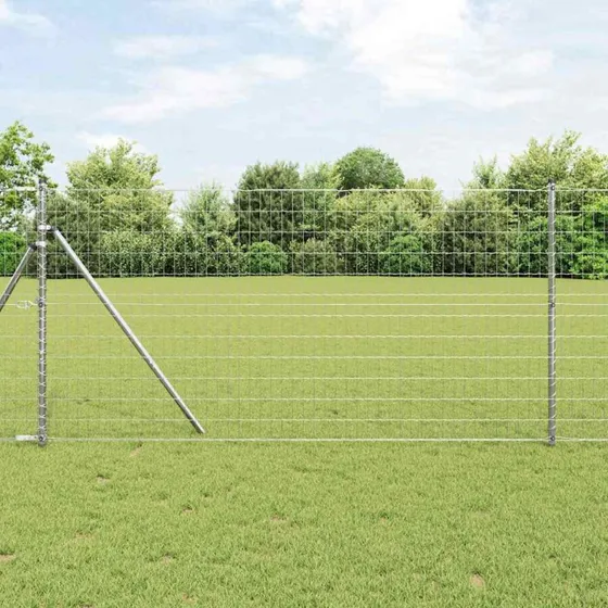 vidaXL Euro Hejn 1,2 x 25 m Sølv PVC-belagt jern