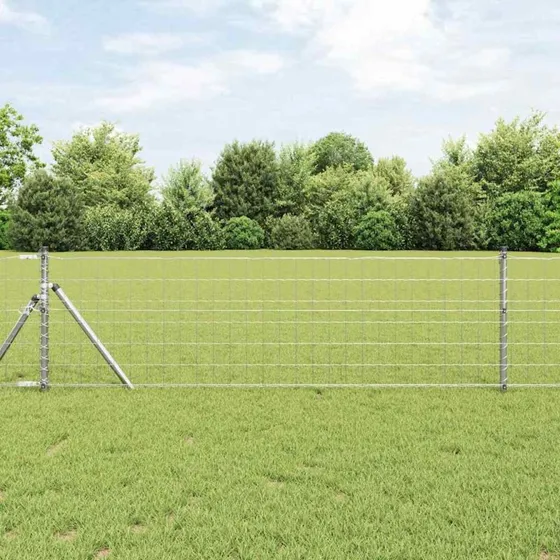 vidaXL Euro Hejn 0,8 x 25 m Sølv PVC-belagt jern